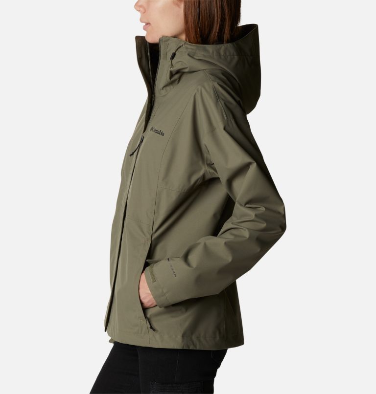 Thumbnail: Chaqueta shell impermeable Hikebound para mujer, Color: Stone Green, image 3