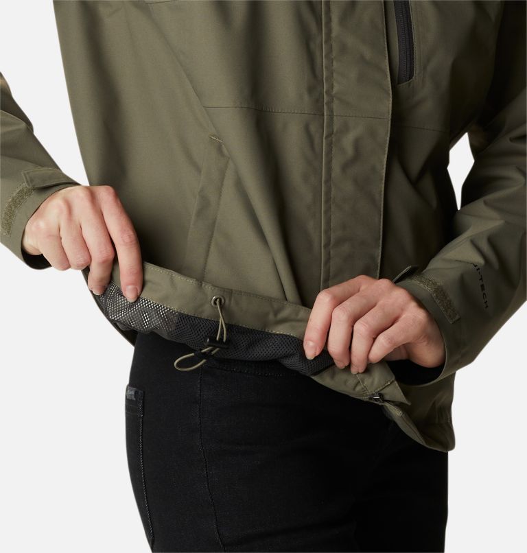 Women’s Hikebound Waterproof Shell Walking Jacket, Color: Stone Green, image 6
