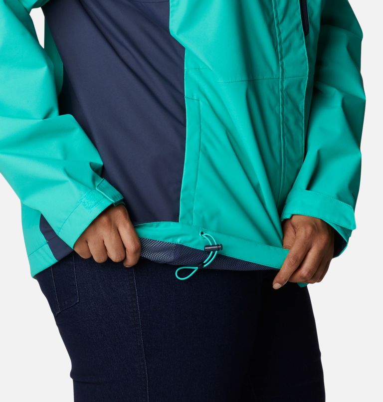 Thumbnail: Women's Hikebound Jacket - Plus Size, Color: Electric Turquoise, Nocturnal, image 6