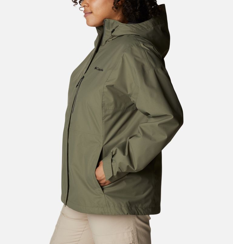 Women's Hikebound Rain Jacket - Plus Size, Color: Stone Green, image 3