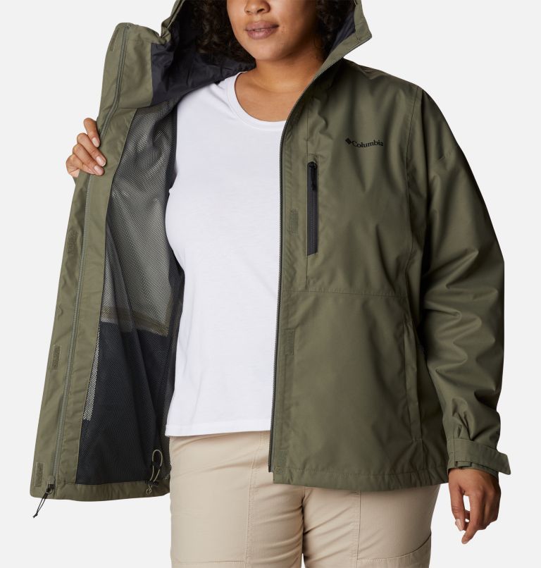 Thumbnail: Women's Hikebound Rain Jacket - Plus Size, Color: Stone Green, image 5