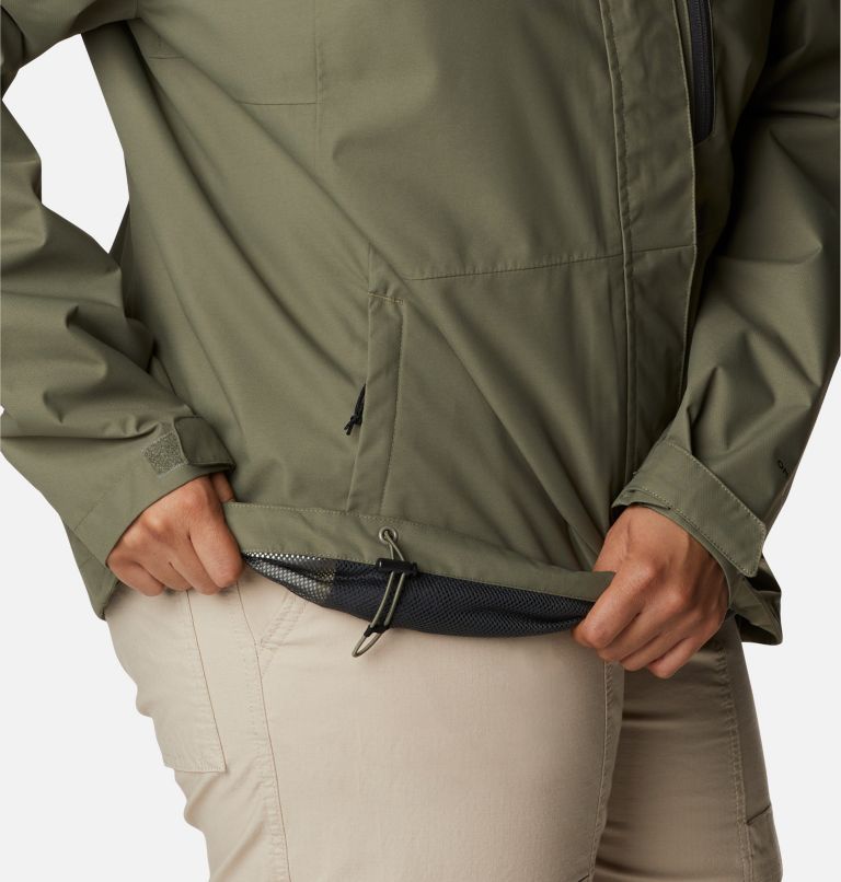 Thumbnail: Women's Hikebound Rain Jacket - Plus Size, Color: Stone Green, image 6