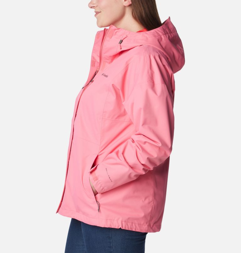 Thumbnail: Women's Hikebound Rain Jacket - Plus Size, Color: Camellia Rose, image 3