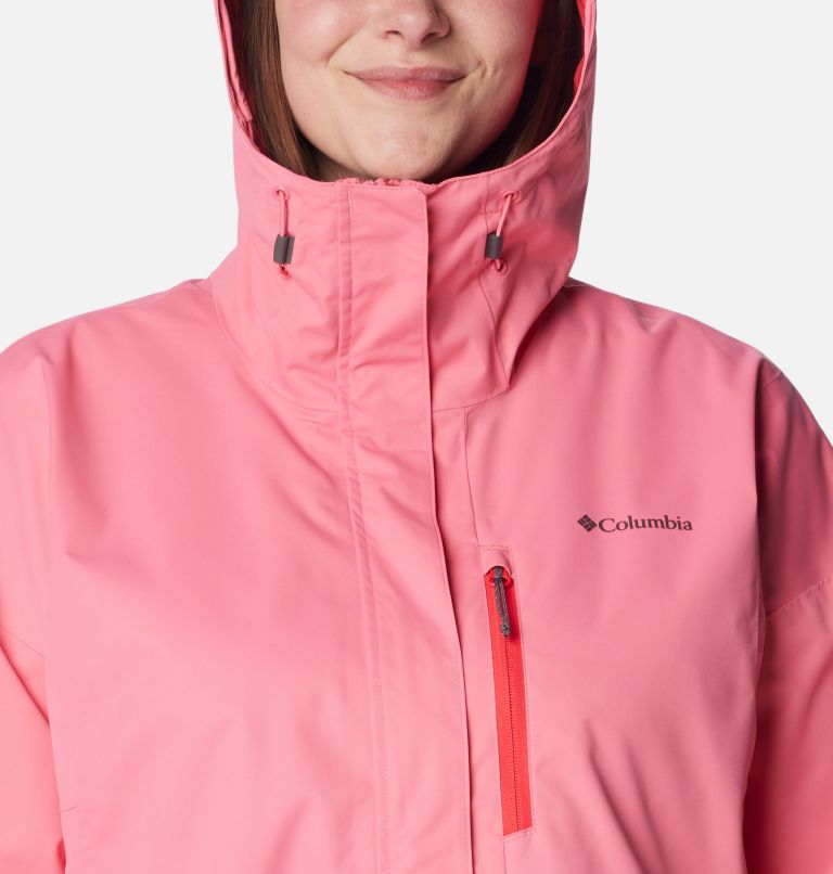 Thumbnail: Women's Hikebound Rain Jacket - Plus Size, Color: Camellia Rose, image 4