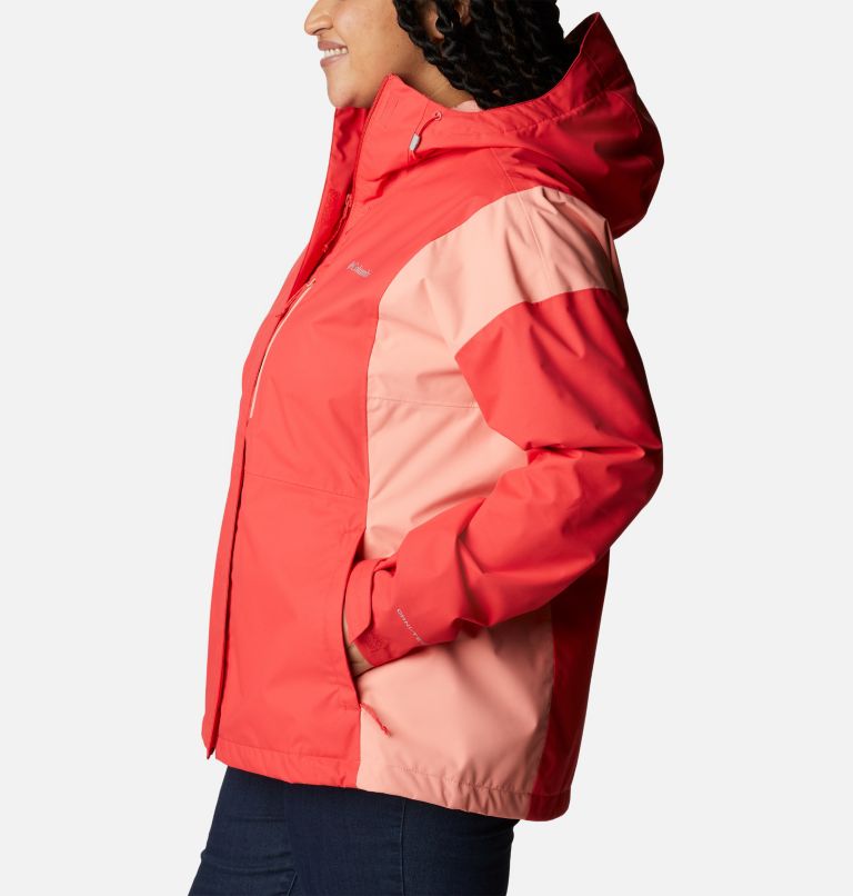 Women's Hikebound Jacket - Plus Size, Color: Red Hibiscus, Coral Reef