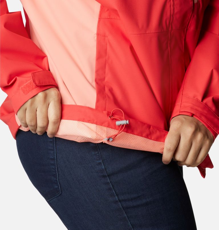 Women's Hikebound Jacket - Plus Size, Color: Red Hibiscus, Coral Reef, image 6
