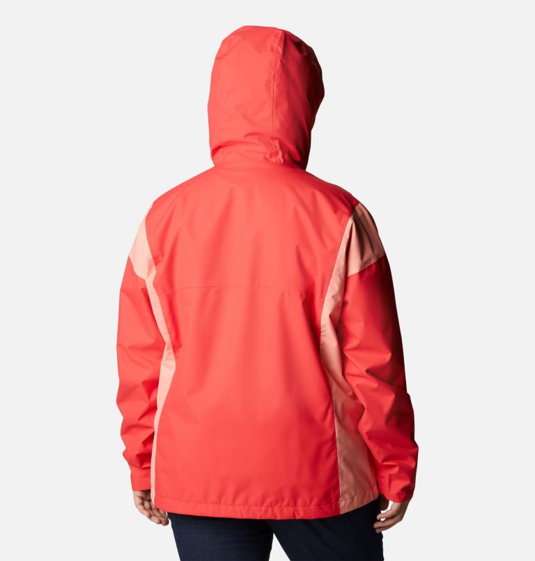 Thumbnail: Women's Hikebound Jacket - Plus Size, Color: Red Hibiscus, Coral Reef, image 2