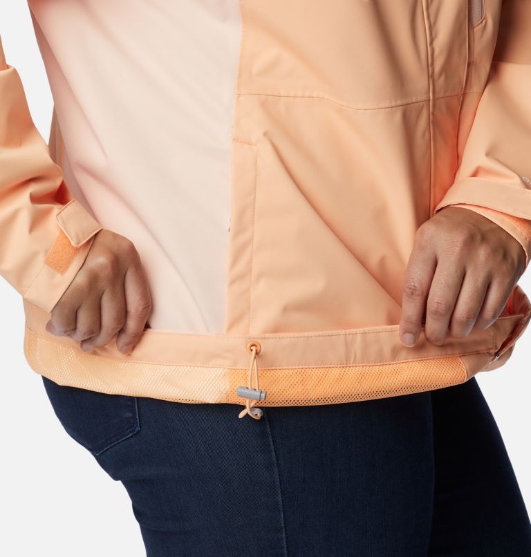Thumbnail: Women's Hikebound Rain Jacket - Plus Size, Color: Peach, Peach Blossom, image 6
