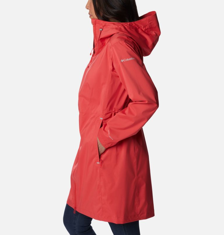 Women's Weekend Adventure Long Shell Jacket, Color: Red Hibiscus