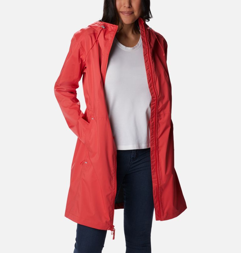 Women's Weekend Adventure Long Shell Jacket, Color: Red Hibiscus