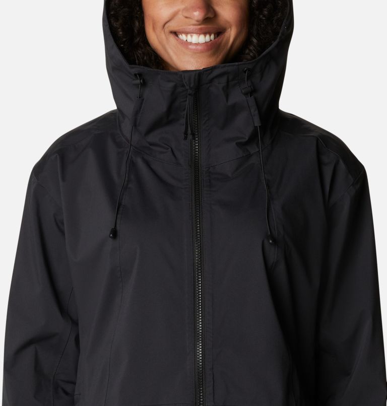 Women’s Weekend Adventure Waterproof Long Shell Jacket, Color: Black, image 4