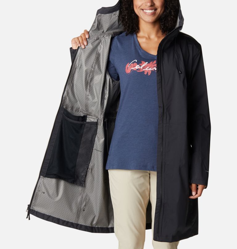 Women’s Weekend Adventure Waterproof Long Shell Jacket, Color: Black, image 5