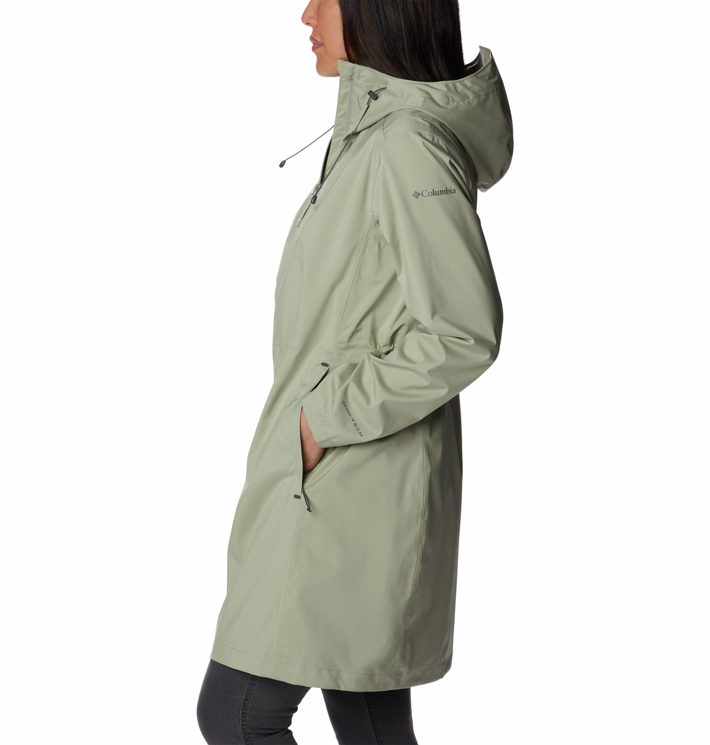 Columbia Women's Weekend Adventure Waterproof Omni-Tech Long Rain Jacket