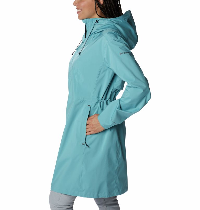 Veste Longue Imperméable Weekend Adventure Femme, Color: Sea Wave, image 3