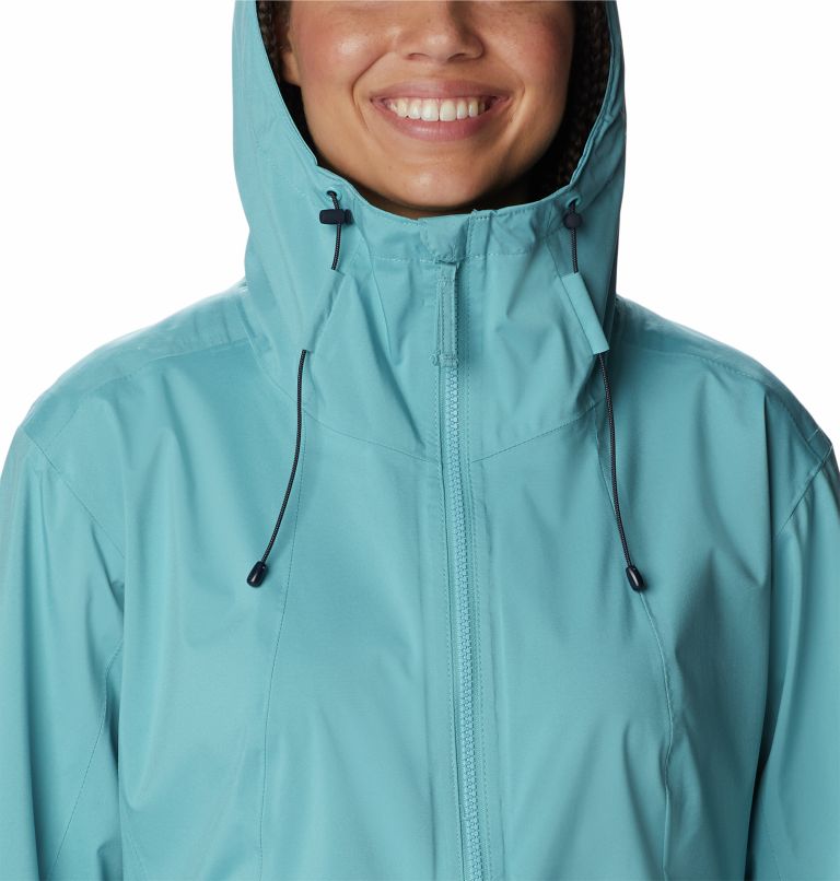 Veste Longue Imperméable Weekend Adventure Femme, Color: Sea Wave, image 4