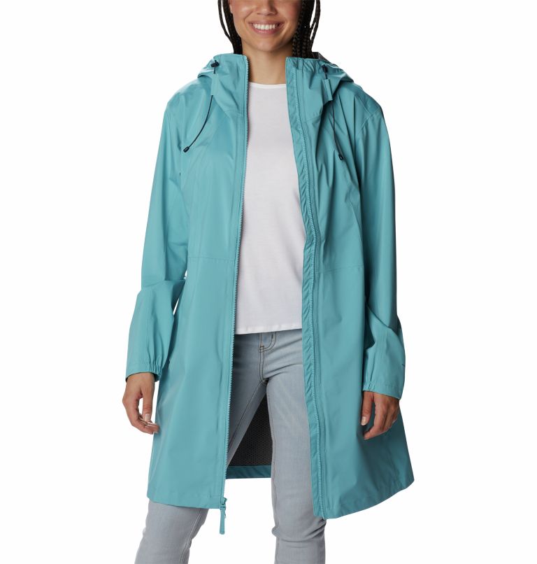 Veste Longue Imperméable Weekend Adventure Femme, Color: Sea Wave, image 8