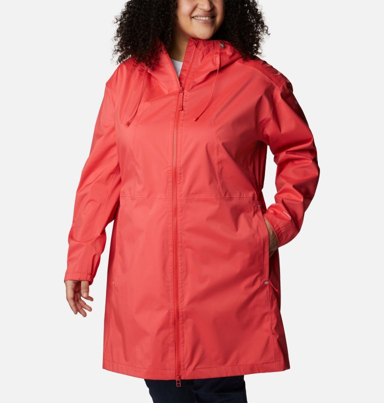 Manteau long Weekend Adventure Femme - Grandes tailles, Color: Red Hibiscus, image 1