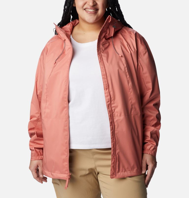 Women's Sunrise Ridge Rain Jacket - Plus Size, Color: Dark Coral, image 9