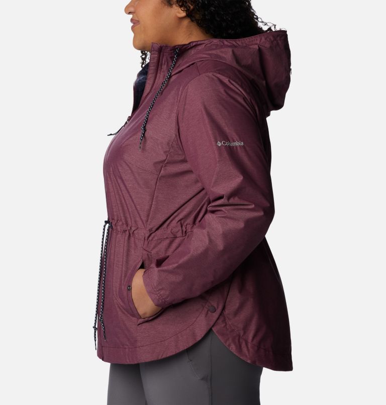 Thumbnail: Women's Lillian Ridge Rain Shell- Plus Size, Color: Marionberry, image 3