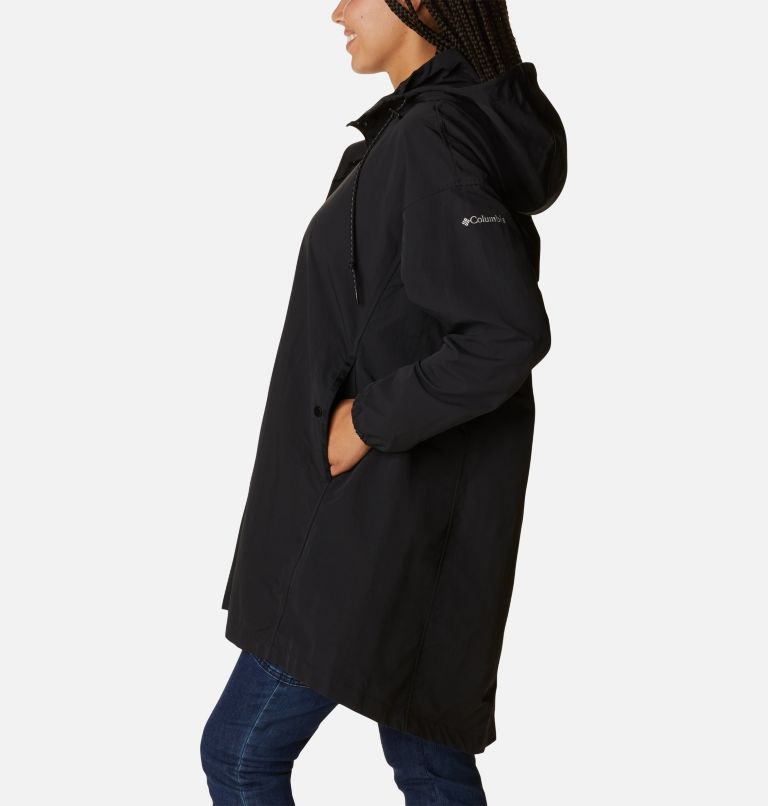 Women's Day Trippin' II Long Rain Jacket, Color: Black, image 3