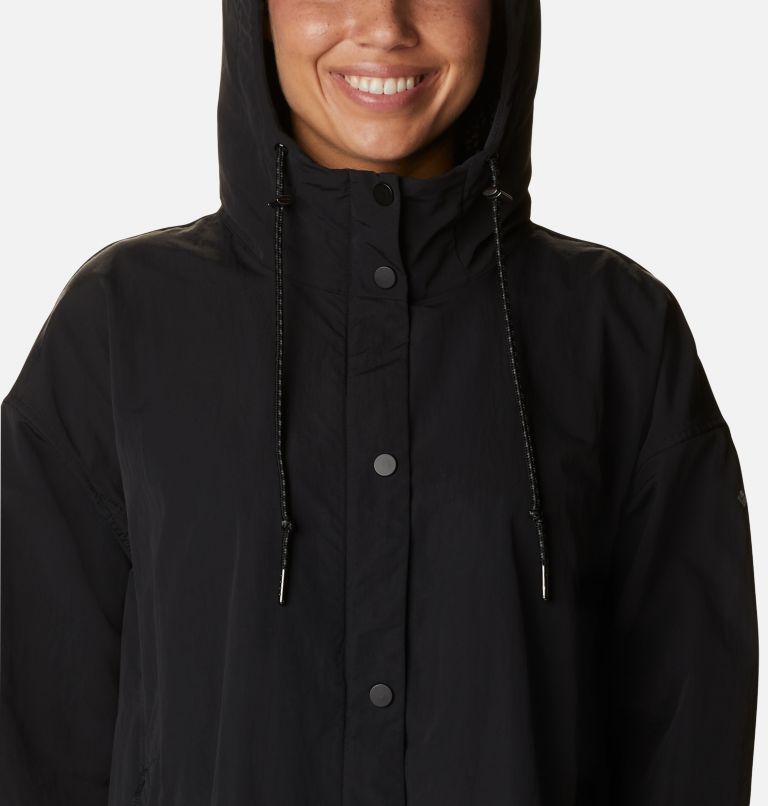 Women's Day Trippin' II Long Rain Jacket, Color: Black, image 4