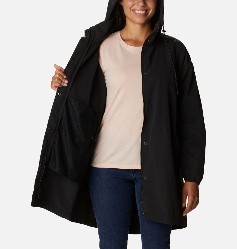 Women's Day Trippin' II Long Rain Jacket, Color: Black, image 5
