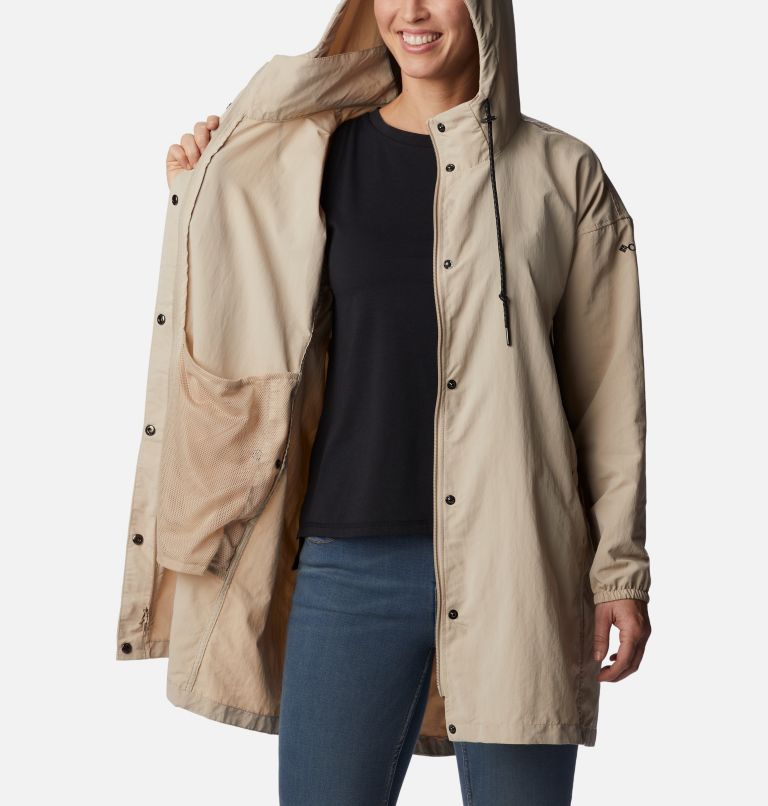 Thumbnail: Women's Day Trippin' II Long Rain Jacket, Color: Ancient Fossil, image 5
