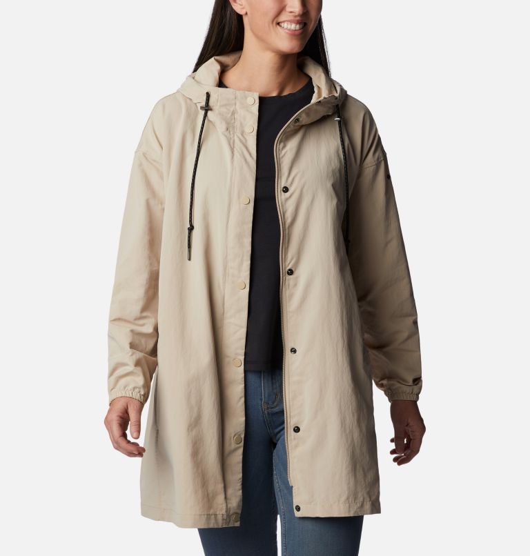 Thumbnail: Women's Day Trippin' II Long Rain Jacket, Color: Ancient Fossil, image 6
