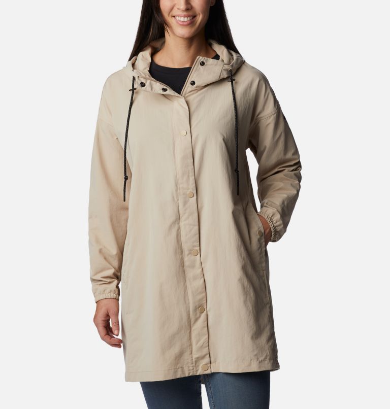 Thumbnail: Women's Day Trippin' II Long Rain Jacket, Color: Ancient Fossil, image 1