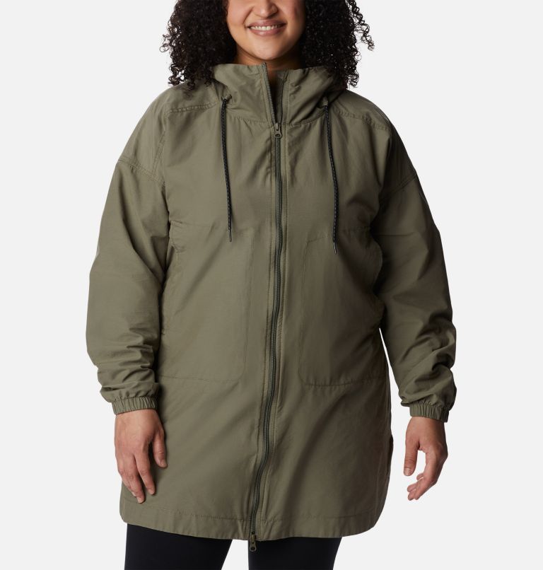 Women's Little Fields Long Jacket - Plus Size, Color: Stone Green
