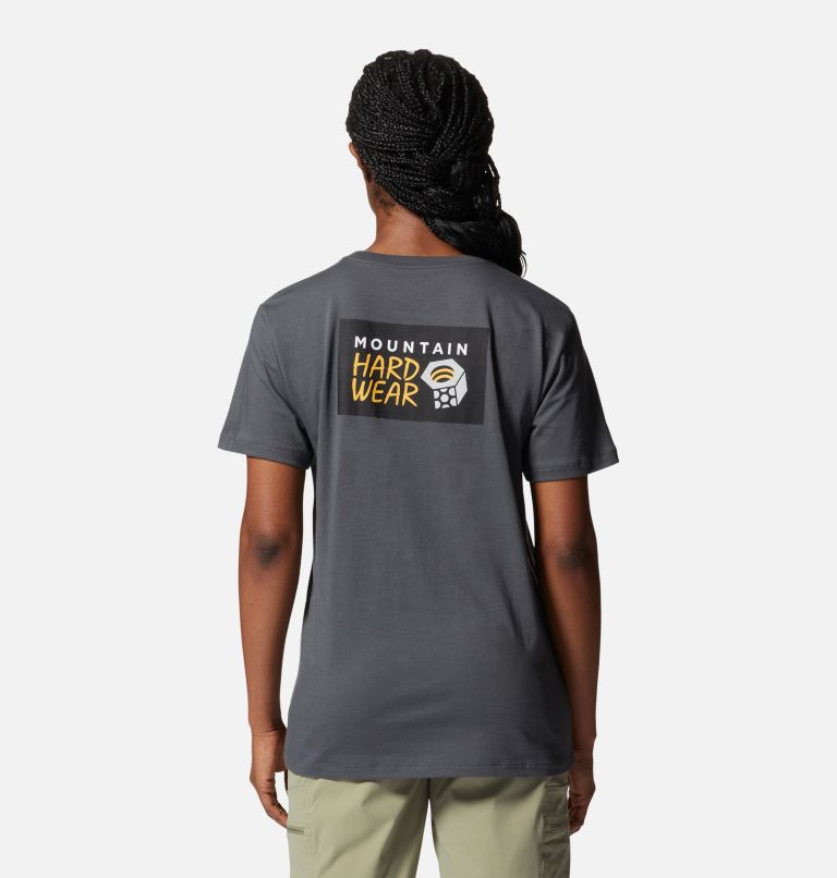 Thumbnail: Women's MHW Logo in a Box Short Sleeve, Color: Volcanic, image 2