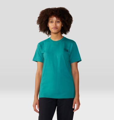 Women's MHW Logo in a Box Short Sleeve, Color: Wintermint, image 17