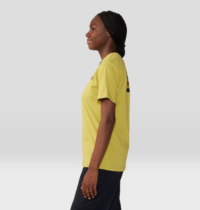 Women's MHW Logo in a Box Short Sleeve, Color: Bright Olive, image 3