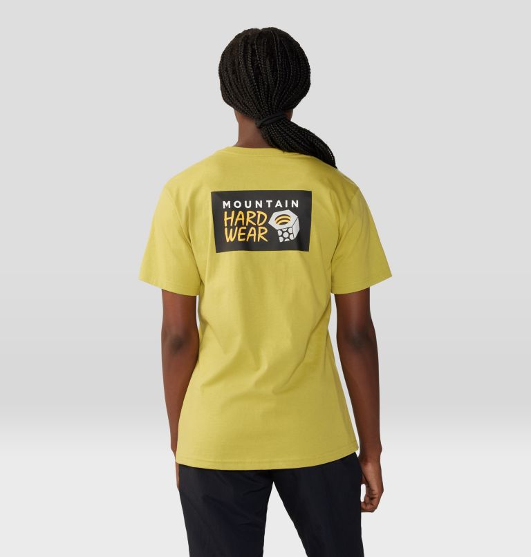 Thumbnail: Women's MHW Logo in a Box Short Sleeve, Color: Bright Olive, image 2