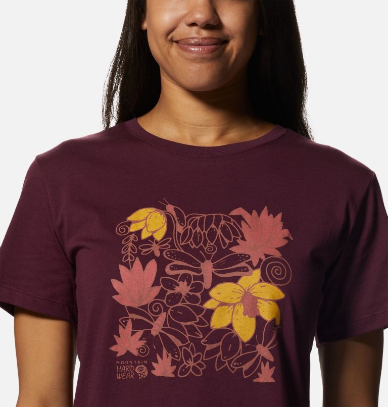 Thumbnail: MHW Floral Graphic Short Sleeve | 605 | S, Color: Cocoa Red, image 4