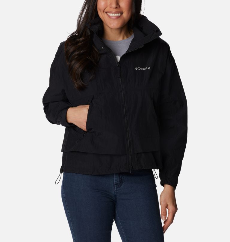 Columbia Sportswear Womens Windbreaker Hooded Jacket Black White Size –  Goodfair