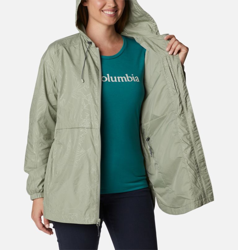 Thumbnail: Women's Auroras Wake III Hooded Jacket, Color: Safari Leafy Lines Emboss, image 5