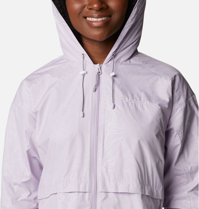 Manteau à capuchon Auroras Wake III Femme, Color: Pale Lilac Leafy Lines Emboss, image 4