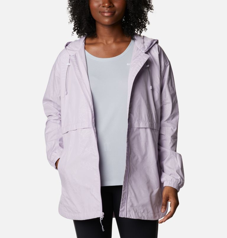 Manteau à capuchon Auroras Wake III Femme, Color: Pale Lilac Leafy Lines Emboss, image 6