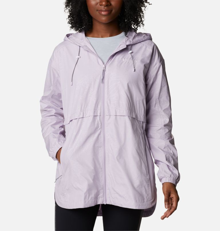 Manteau à capuchon Auroras Wake III Femme, Color: Pale Lilac Leafy Lines Emboss, image 1