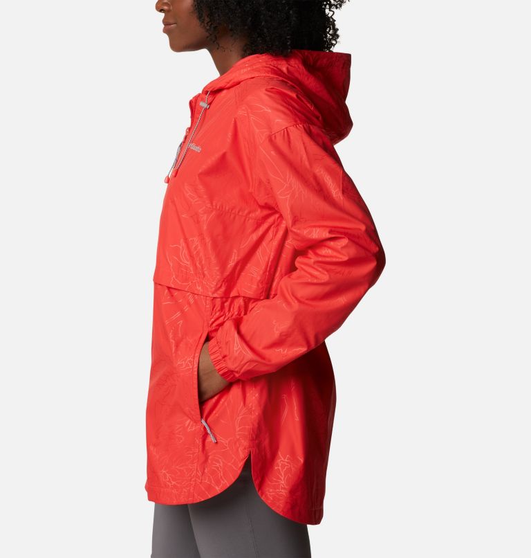 Manteau à capuchon Auroras Wake III Femme, Color: Red Hibiscus Leafy Lines Emboss, image 3
