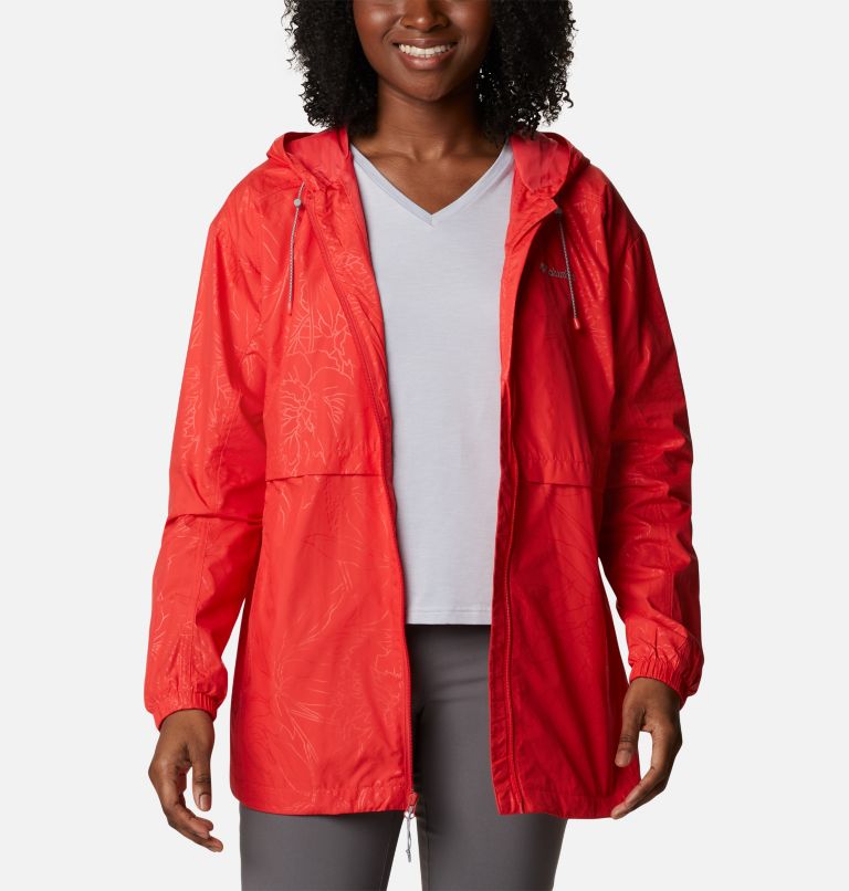 Manteau à capuchon Auroras Wake III Femme, Color: Red Hibiscus Leafy Lines Emboss, image 6