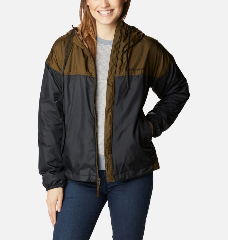 Women's Flash Challenger Fleece Lined Windbreaker Jacket, Color: Black, Olive Green, image 6