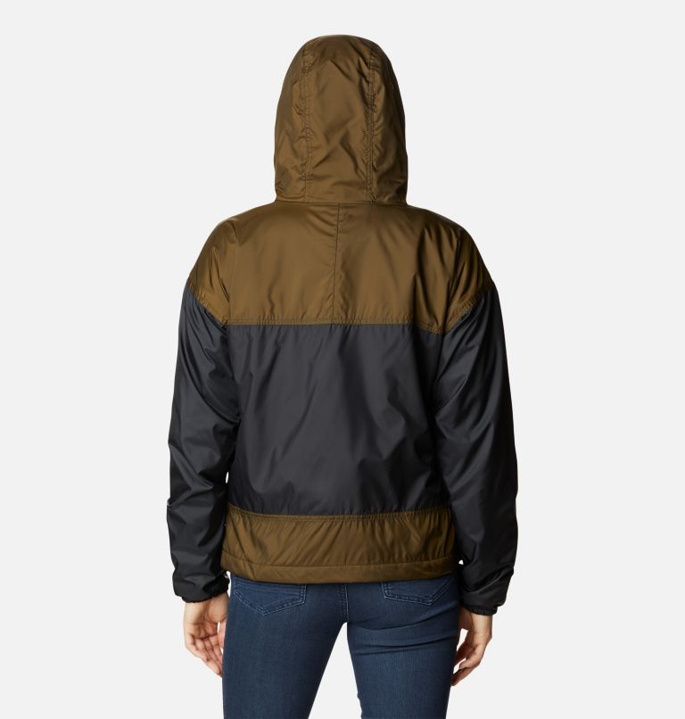 Women's Flash Challenger Fleece Lined Windbreaker Jacket, Color: Black, Olive Green, image 2