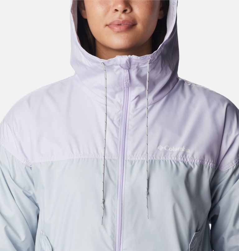 Thumbnail: Women's Flash Challenger Fleece Lined Windbreaker Jacket, Color: Cirrus Grey, Purple Tint, image 4