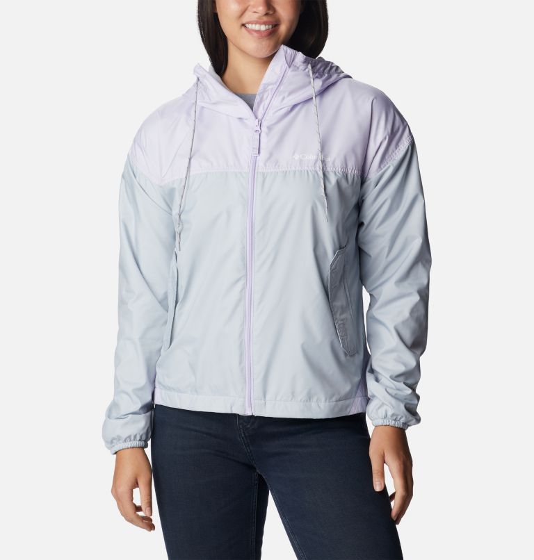 Thumbnail: Women's Flash Challenger Fleece Lined Windbreaker Jacket, Color: Cirrus Grey, Purple Tint, image 1