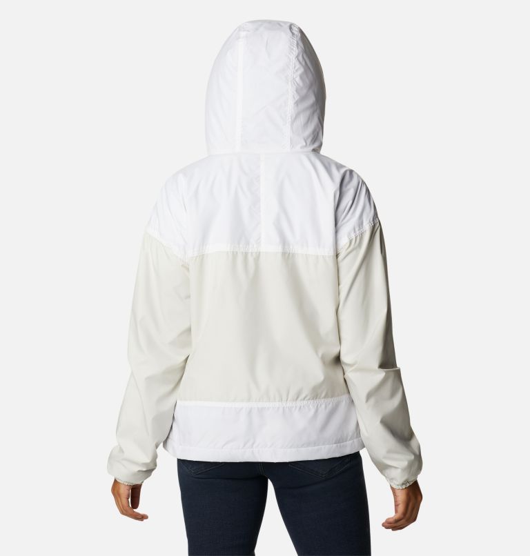 White hooded shop windbreaker