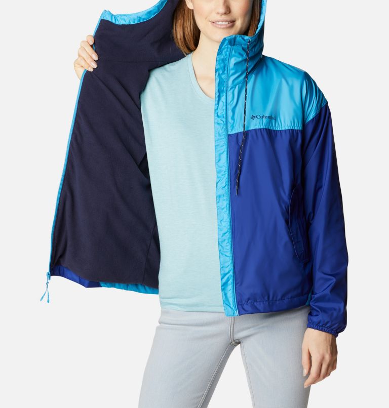 Thumbnail: Women's Flash Challenger Fleece Lined Windbreaker Jacket, Color: Dark Sapphire, Blue Chill, image 5