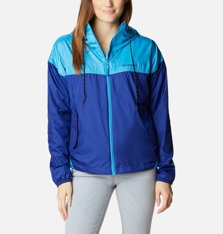 Thumbnail: Women's Flash Challenger Fleece Lined Windbreaker Jacket, Color: Dark Sapphire, Blue Chill, image 1