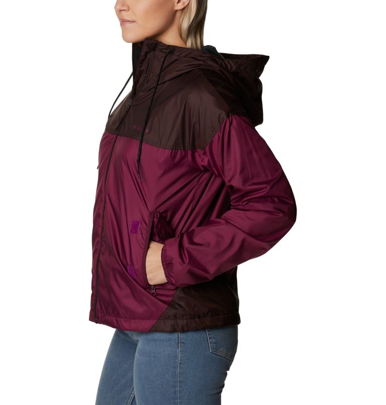 Women's Flash Challenger Fleece Lined Windbreaker Jacket, Color: Marionberry, New Cinder, image 3